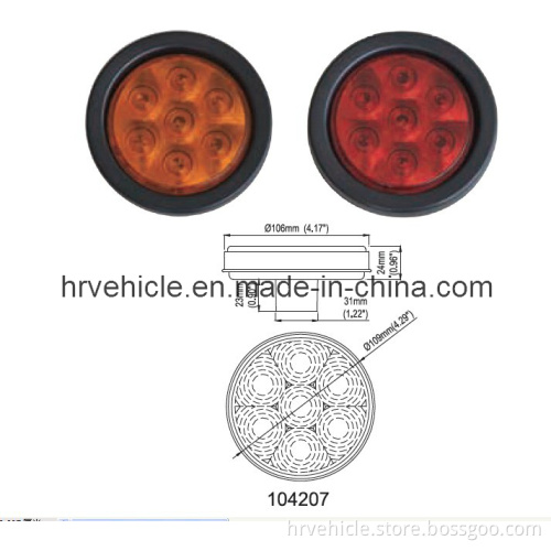 4'' Round Truck Trailer LED Stop/Turn/Tail Lamp Hr104207